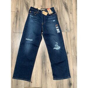 Levi’s Women’s 27 Stretch Ribcage Straight Ankle Buttonfly Jeans Blue Denim NWT